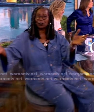 Whoopi’s distressed denim overalls on The View