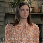 Willow’s orange floral blouse on General Hospital Willow’s orange floral blouse on General Hospital